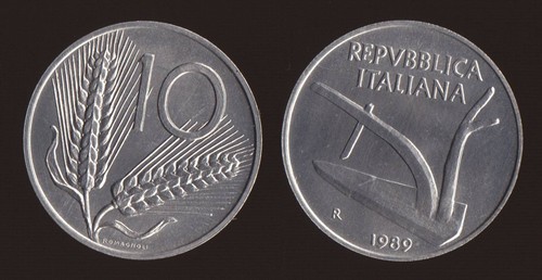 Lire 1989 spighe aratro - e,