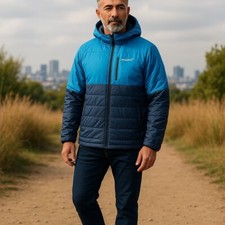 Giacca con cappuccio Norrona Falketind uomo Thermo60 grande hawaiana surf/indaco outdoor