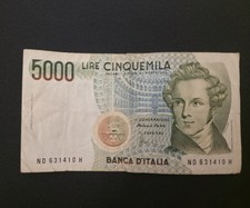 5000 lire banknote of 4