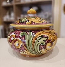 Biscottiera In Ceramica Di Caltagirone Dipinto A Mano