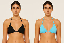 Golden Point Reggiseno Da Donna Triangolare Nero Turchese Taglia S Senza Ferrett