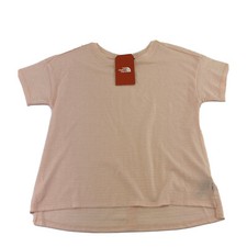 The North Face Women's Emerine Peach Whip Desert Stripe Short Sleeve Shirt Sz S