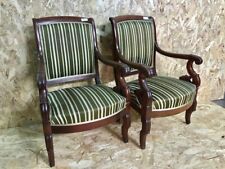 Coppia di Eleganti Poltrone Carlo X in Mogano - Restaurata (in corso d'opera)