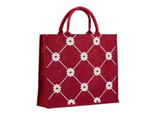 BUSTA SHOPPER IN JUTA A FIORI