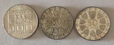 Austria - Lotto n.3 Monete da 100 e 50 Schilling -Ag.640/1000 - Peso gr.64 -FdC.