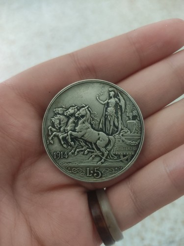 Moneta argento lire - lire, 1914