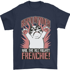 T-shirt uomo divertente Bulldog francese cane francese 100% cotone