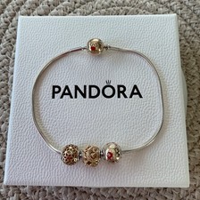 Bracciale Pandora Essence argento e 14ct/14k 19cm e x3 perline