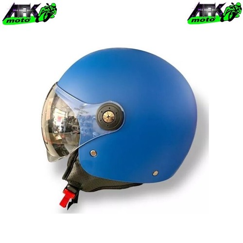 Casco jet blu opaco - casco,