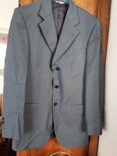 Abito Sartoriale Uomo Blu/Grigio spina Tg. 48 Tasman  a mano tailormade suit