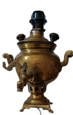 Antico SAMOVAR OTTONE trasformato In lampada