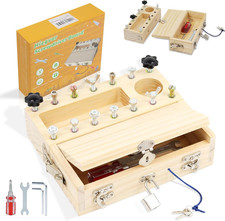 Giochi Montessori 3 Anni, Attrezzi in Legno Bambini, Cacciavite Giocattoli, Gioc