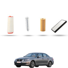 HOFFCAR Kit tagliando - 4 filtri per Bmw serie 5 (E60/E61) 525d 130kw dal 2004 a