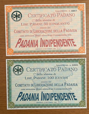 2 Certificati Padani di lire