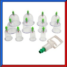 Set 12 Coppette per Massaggio Sottovuoto con Ventose Coppettazione Anticellulite