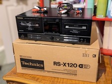 Cassettiera doppia Technics RS-X120. Funzionante. Cavo di alimentazione, interconnessioni e scatola.