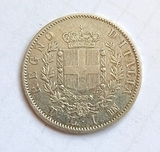 REGNO D' ITALIA  VITT. EM. II   1 LIRA  STEMMA   1863  TORINO  NON COMUNE