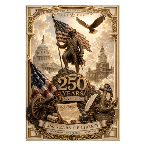 America 250 liberty wall - america, art