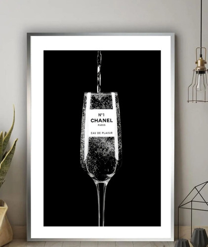 Quadro champage vetro moda - quadro,