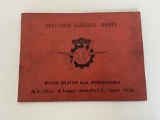 MV AGUSTA MODELLO C.S SPORT 1956 LIBRETTO USO E MANUTENZIONE
