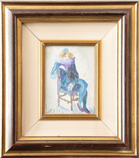 Aldo Dorella Dipinto Olio Pierrot Pagliaccio Firmato Originale Arte '900 Italia