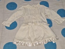 Abito Vestito Battesimo E Cappotto Rosa neonata Bambina Cerimonia 