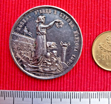 Mantova 1890 -Mostra D'Arte e Lavoro- medaglia argento mm 38- gr 25- Rarissima