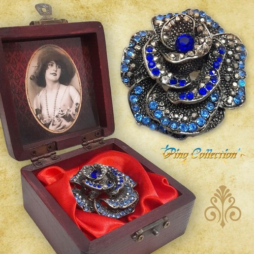 Spilla vintage rosa fiore - vintage,
