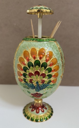 Peacock egg toothpick holder - toothpick,