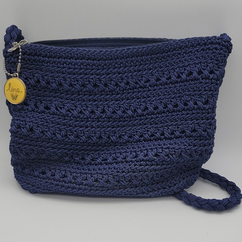 Borsa tracolla lina blu - tracolla,