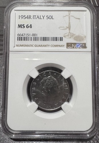 Moneta lire 1954 vulcano - 50,