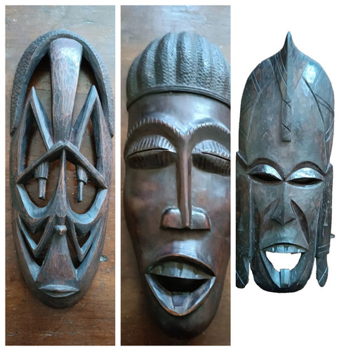 Maschere africane vintage in - 3,