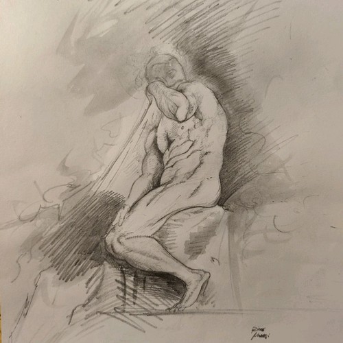 Disegno nudo maschile studio - disegno,
