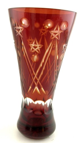 Vaso vintage cristallo rosso - vaso,