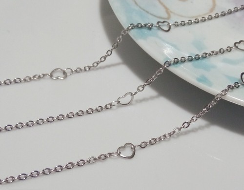 1mt catena cuore acciaio - 1mt,