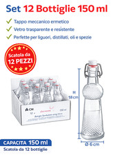 12 Bottiglie Piccole di Vetro