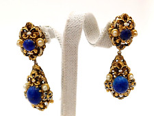 ORECCHINI ANTICHI - PRIMI '900 CON PIETRA NATURALE LAPISLAZZULI