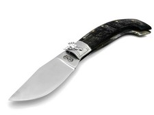 COLTELLO ARTIGIANALE “TIPO ARBURESA SARDO” PIEGHEVOLE IN ACCIAIO DA CACCIA CORNO
