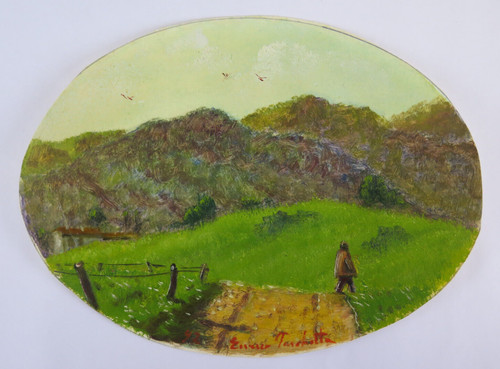 Vecchio quadro olio - ad, firmato