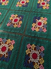 Coperta fatta a mano della nonna plaid,letto,uncinetto  cotone, bellissima