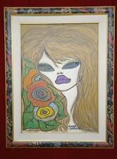 quadro antico d'autore Novella Parigini donna Olio Su Tela autografato 69x89