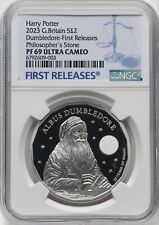 GRAN BRETAGNA, £2 DUMBLE DORE POTTER CHARLES III 2023 (BL) NGC PF 69 UC, RARO