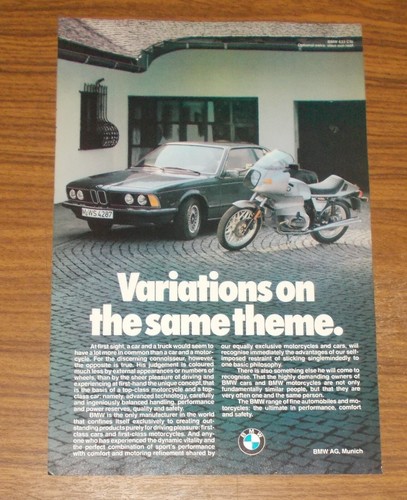 Rara pubblicità bmw 633 - bmw, csi