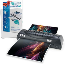 Plastificatrice A4 Con 20 Buste A4 Incluse, Macchina per Plastificatrice a Caldo