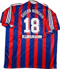 maglia calcio vintage Bayern Monaco KLINSMANN 1995 1996 Final trikot ADIDAS