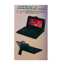 Audiola CUS 01010 Ccstodia con tastiera per tablet 10"”, colore nero ecopelle