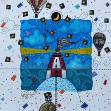 Gennaio Andrea Agostini Opera Dipinto Quadro SERIGRAFIA Carta Ed. Limitata 25x25