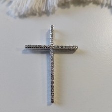 Ciondolo pendente  Per Collana Croce Crocifisso Grande zirconi argento 925