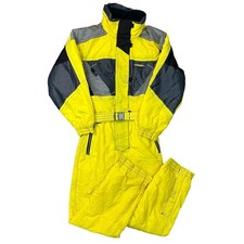 Tuta sci snowboard Brugi vintage pezzo unico retrò giallo pazzo donna media