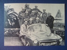 CARTOLINA CON SQUADRA DI CICLISMO S. PELLEGRINO E GINO BARTALI 43° GIRO D'ITALIA